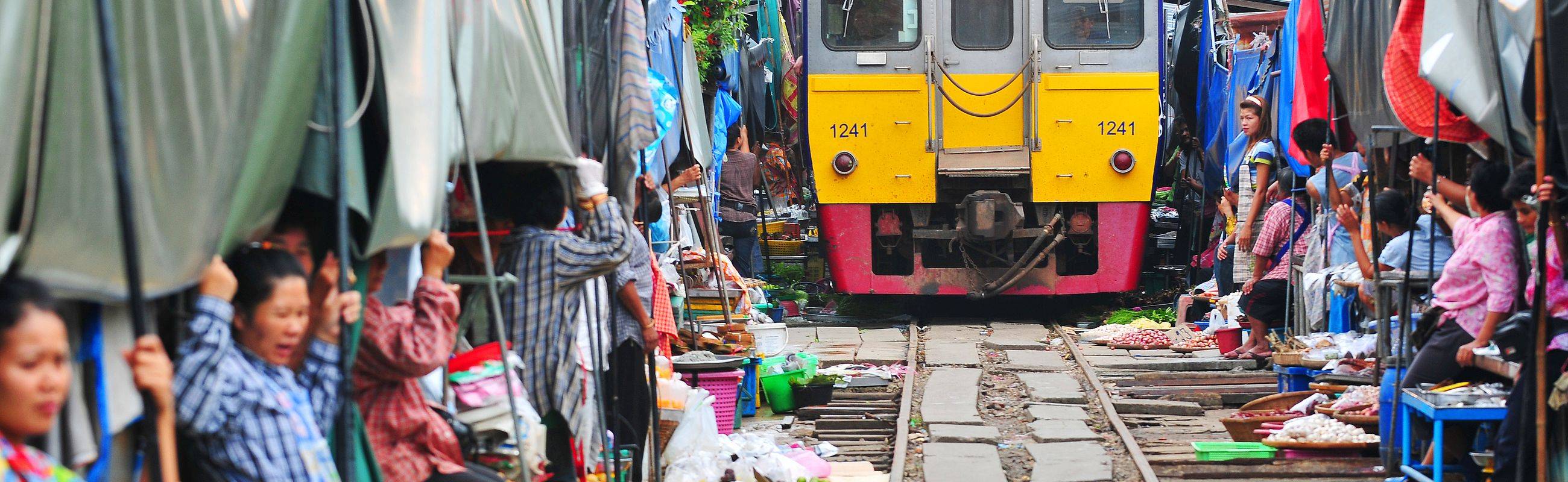 Amphawa Floating Market and Umbrella Railway Market