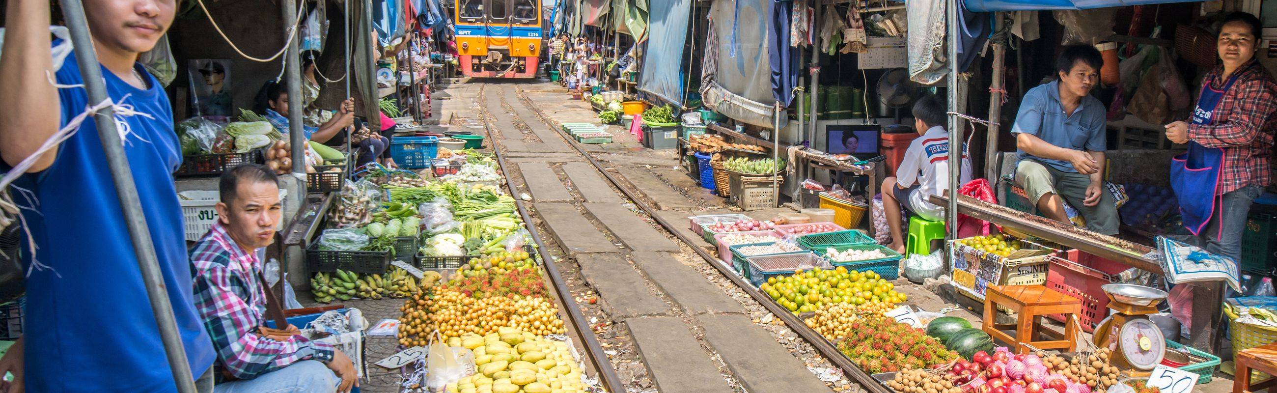 Maeklong Railway Market and Damnoen Saduak Floating Market