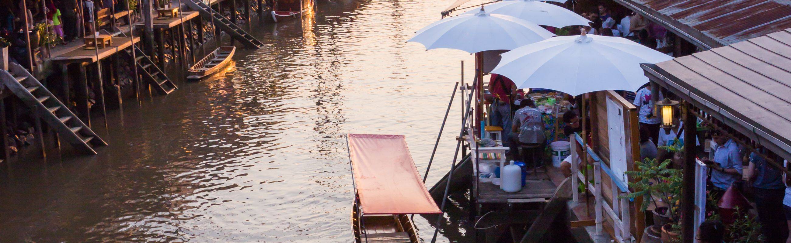 Amphawa Floating Market & Maeklong Railway Market (Umbrella Market)